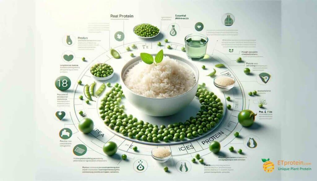 Pea and Rice Protein: Sustainable Nutrition Guide.Discover the benefits of pea and rice protein for muscle growth, heart health, and sustainable nutrition with ETprotein's quality products.