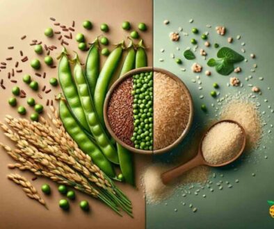Bruine rijst versus erwteneiwit: een uitgebreide gids. Ontdek de voordelen van bruine rijst versus erwteneiwit en ontdek de hoogwaardige, duurzame plantaardige eiwitopties van ETproteïne voor een optimale gezondheid.