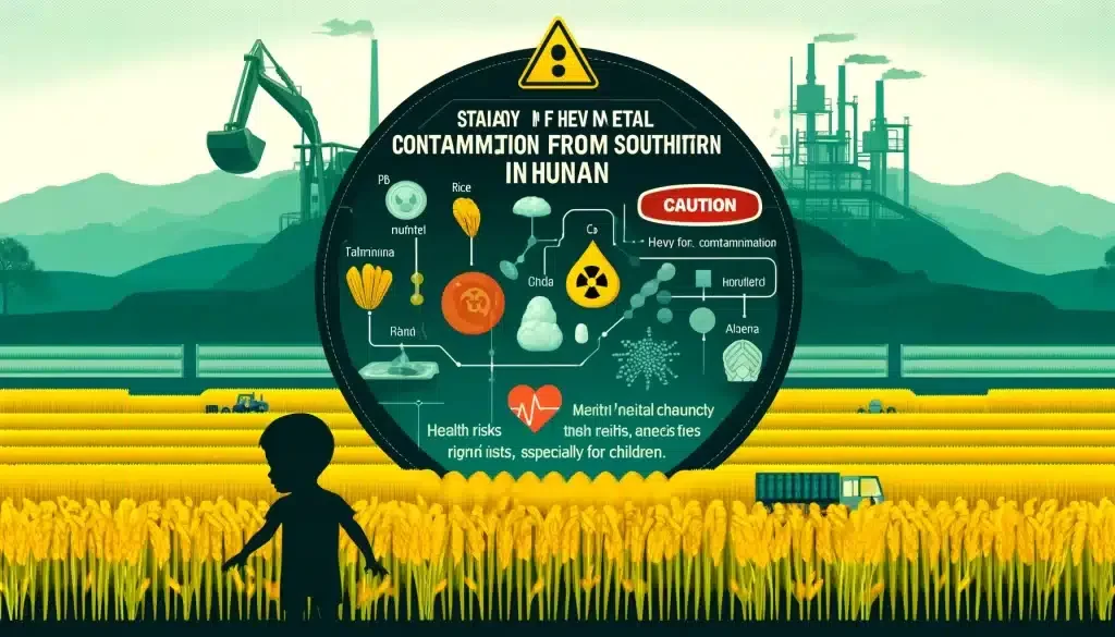 Evaluating Health Risks of Heavy Metals in Rice.Evaluating health risks of heavy metals in rice from mining areas in southern Hunan, highlighting increased risks, especially for children.