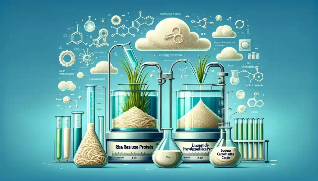 Emulsifying Traits of Hydrolyzed Rice Protein.Exploring rice residue protein's enhanced emulsifying properties through enzymatic hydrolysis, comparing it with sodium caseinate for sustainable industry applications.