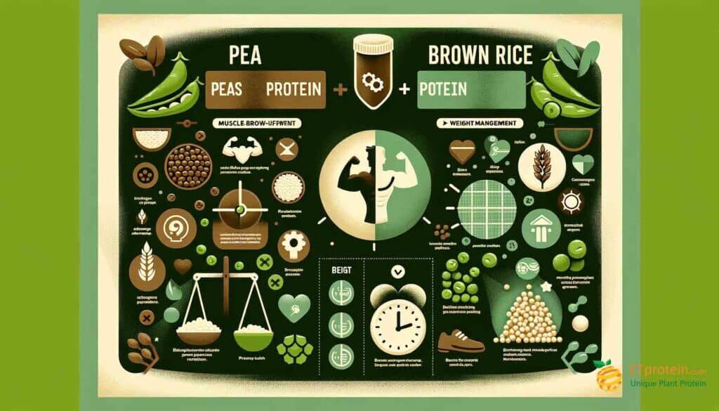 Pea Protein vs. Brown Rice Protein: A Comprehensive Comparison.Explore the benefits of pea protein vs. brown rice protein for muscle growth, weight management, and dietary needs with ETprotein's high-quality supplements.