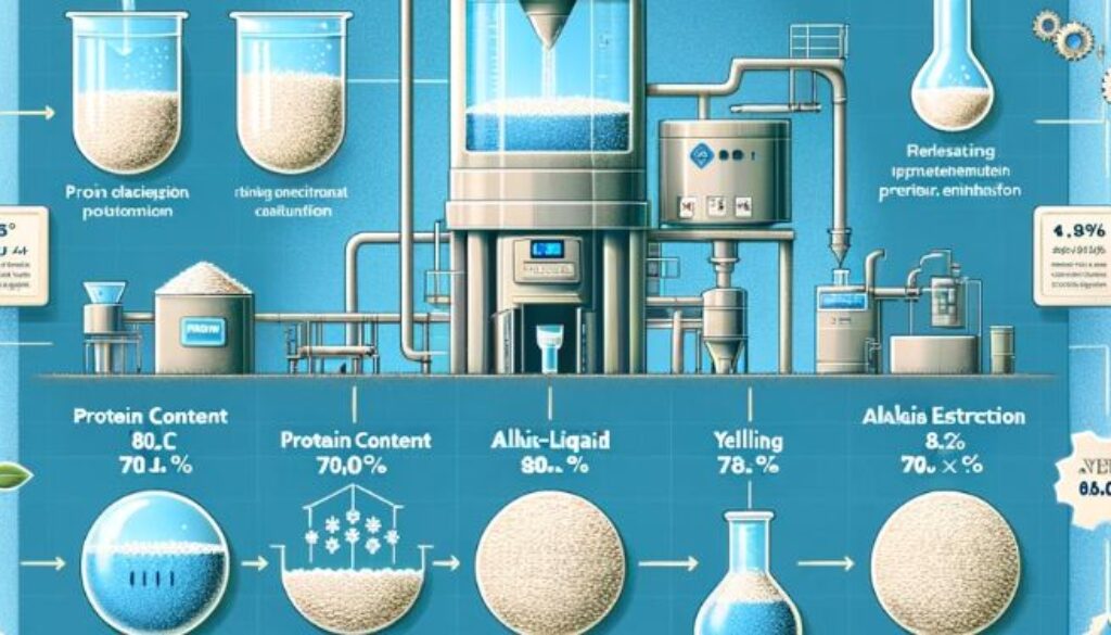 Research On Efficient Extraction Of Protein Isolate From Rice Grains.Exploring the efficient extraction of rice protein isolate using optimized water washing and alkali dissolution processes, highlighting significant improvements in protein yield and content.