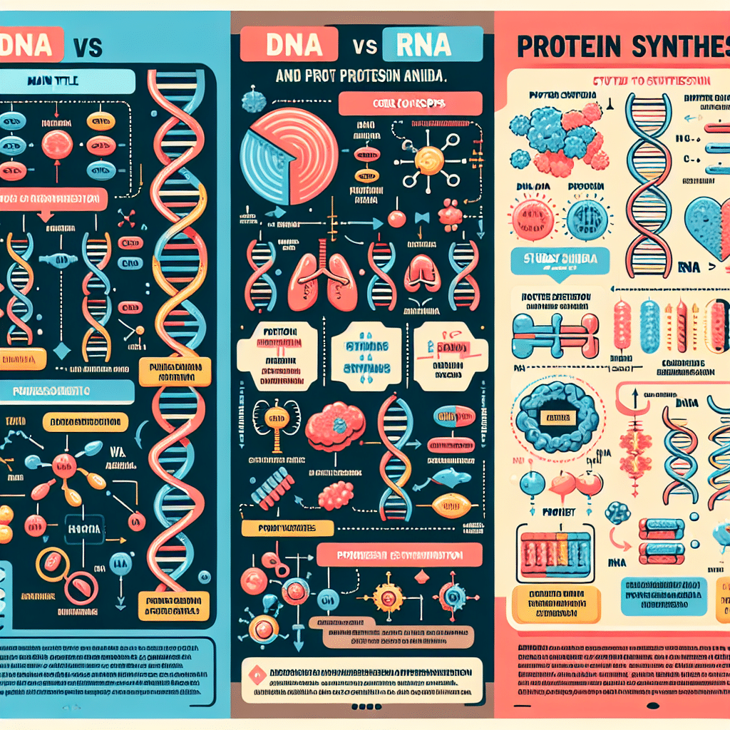 Amoeba Sister Video Recap DNA vs RNA and Protein Synthesis: Study Aid