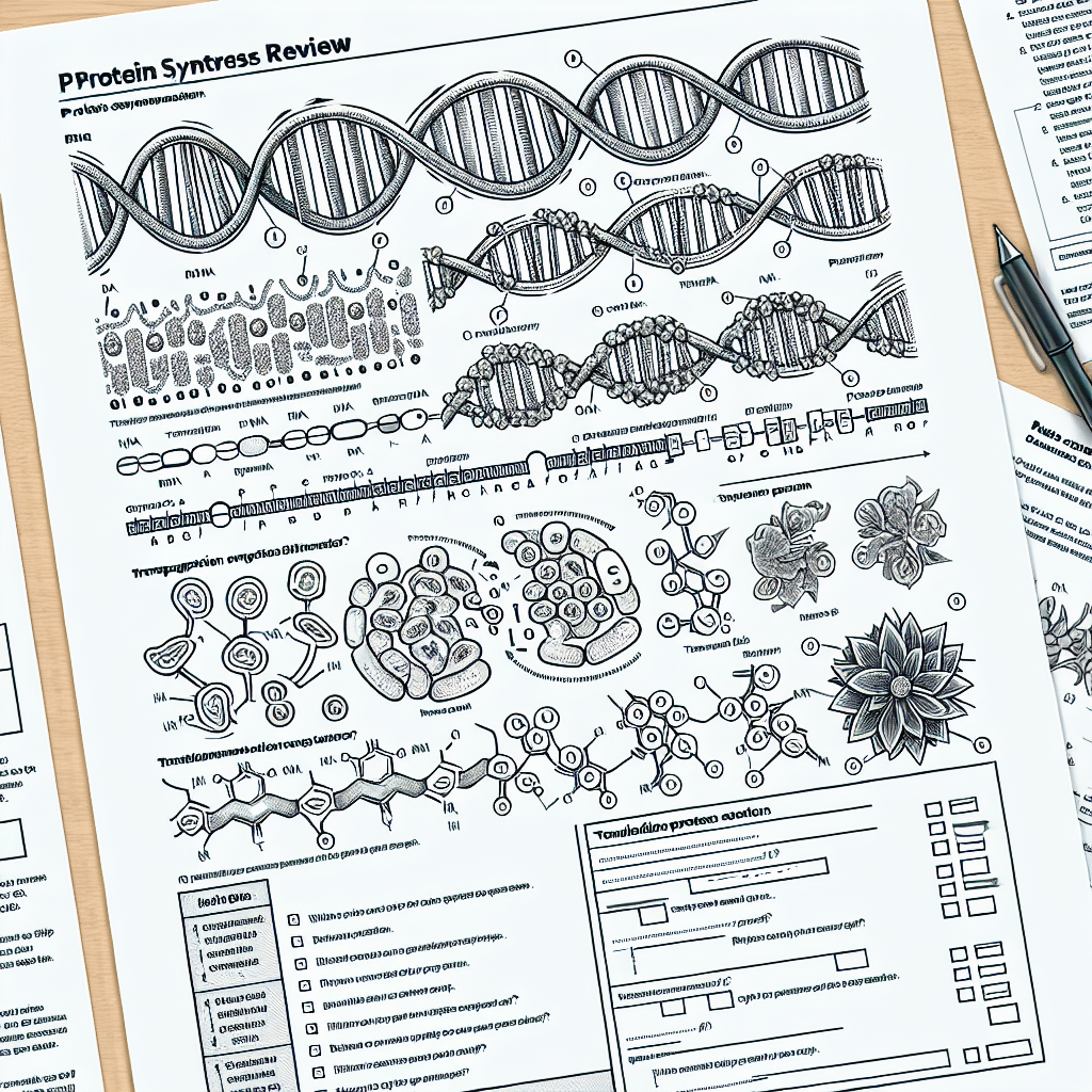 Protein Synthesis Review Worksheet: Educational Resource