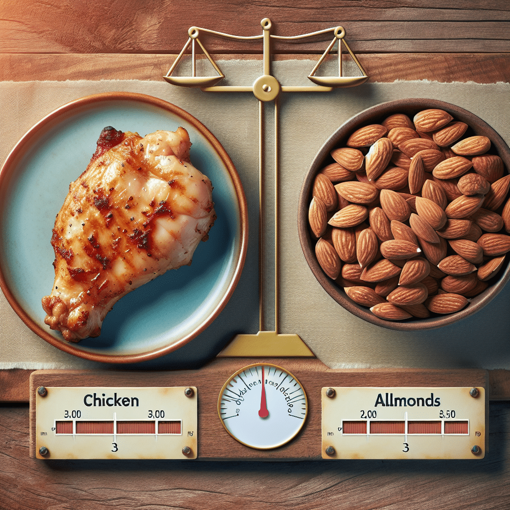 Which Has More Protein Chicken Or Almonds?